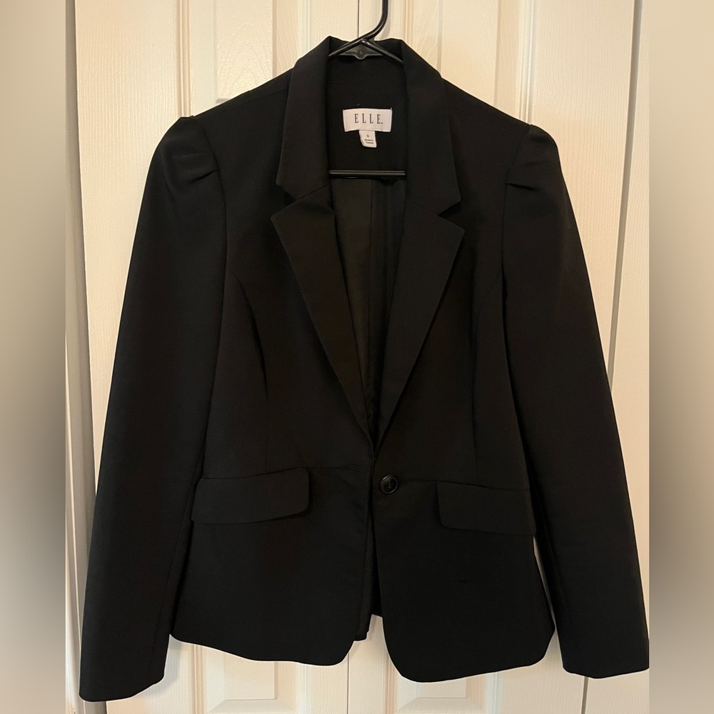 Black Blazer with Peplum Flare